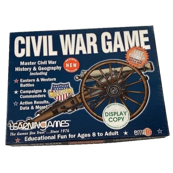 Civil War Game Historical Battle Map History Geography Learning Education Deluxe - Picture 1 of 3